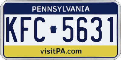 PA license plate KFC5631
