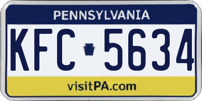 PA license plate KFC5634