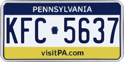 PA license plate KFC5637