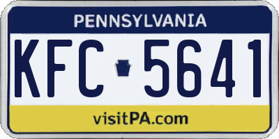 PA license plate KFC5641