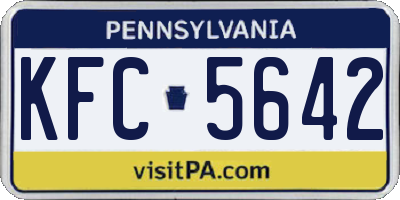 PA license plate KFC5642