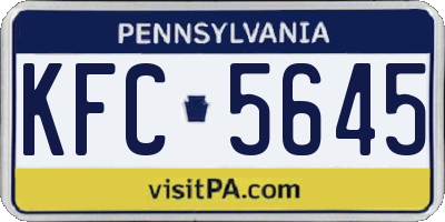 PA license plate KFC5645