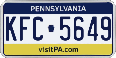 PA license plate KFC5649