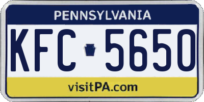 PA license plate KFC5650