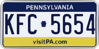 PA license plate KFC5654