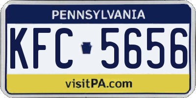 PA license plate KFC5656