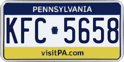 PA license plate KFC5658