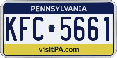 PA license plate KFC5661