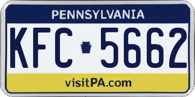 PA license plate KFC5662