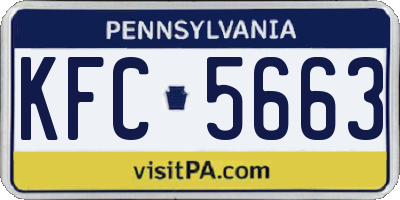 PA license plate KFC5663