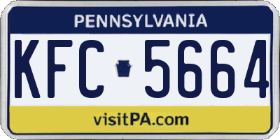 PA license plate KFC5664