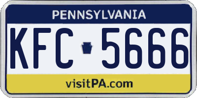 PA license plate KFC5666