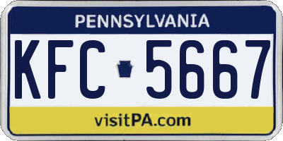 PA license plate KFC5667