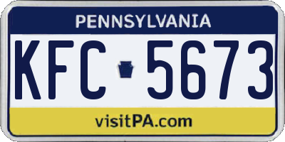 PA license plate KFC5673