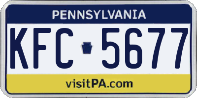 PA license plate KFC5677