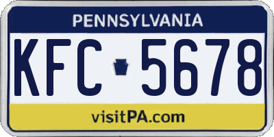 PA license plate KFC5678