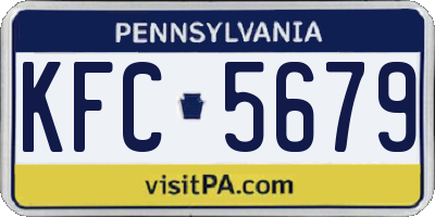 PA license plate KFC5679