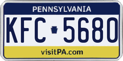 PA license plate KFC5680