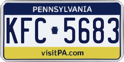 PA license plate KFC5683
