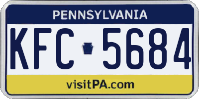 PA license plate KFC5684