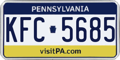 PA license plate KFC5685