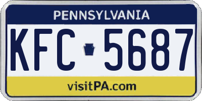 PA license plate KFC5687