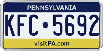 PA license plate KFC5692