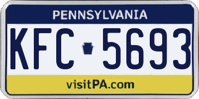 PA license plate KFC5693