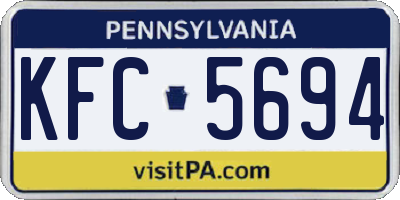 PA license plate KFC5694
