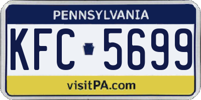 PA license plate KFC5699