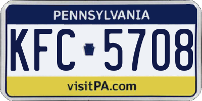 PA license plate KFC5708