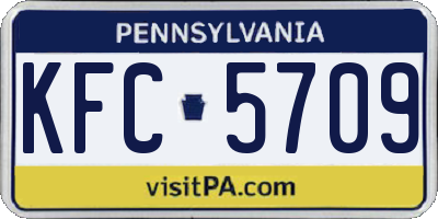 PA license plate KFC5709