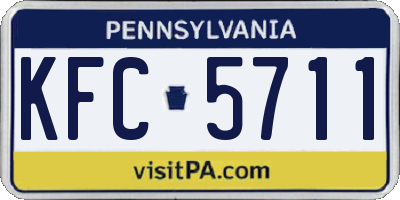 PA license plate KFC5711