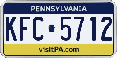 PA license plate KFC5712
