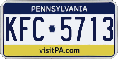 PA license plate KFC5713