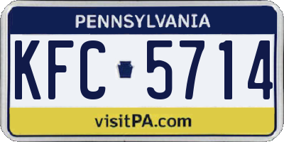 PA license plate KFC5714