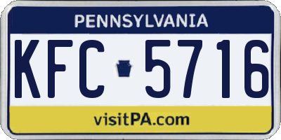 PA license plate KFC5716