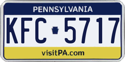PA license plate KFC5717