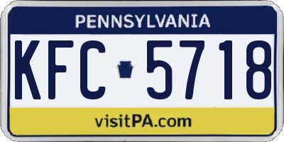 PA license plate KFC5718