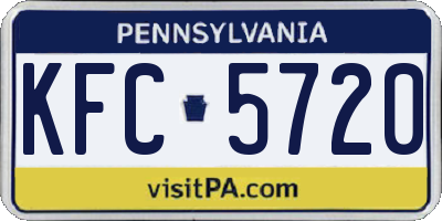 PA license plate KFC5720
