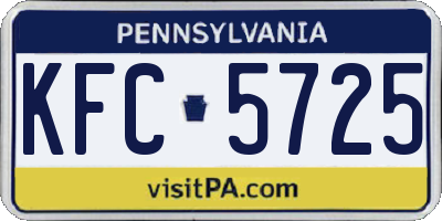 PA license plate KFC5725