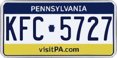 PA license plate KFC5727