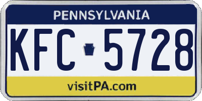 PA license plate KFC5728