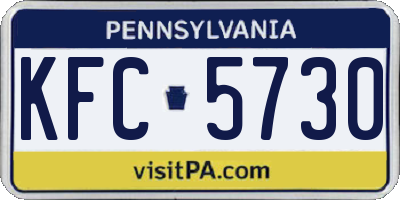PA license plate KFC5730