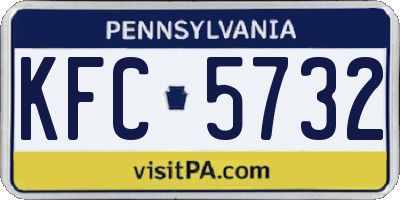PA license plate KFC5732
