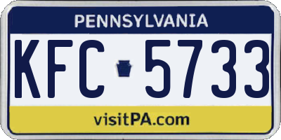 PA license plate KFC5733