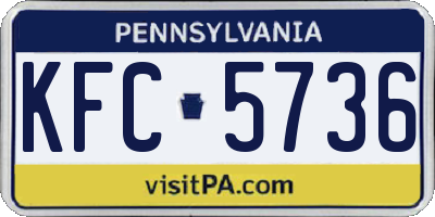 PA license plate KFC5736