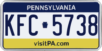 PA license plate KFC5738