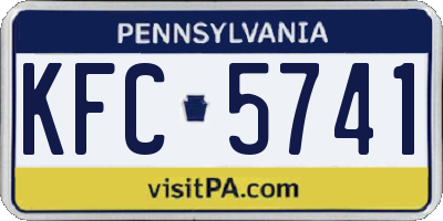 PA license plate KFC5741