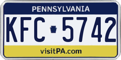 PA license plate KFC5742